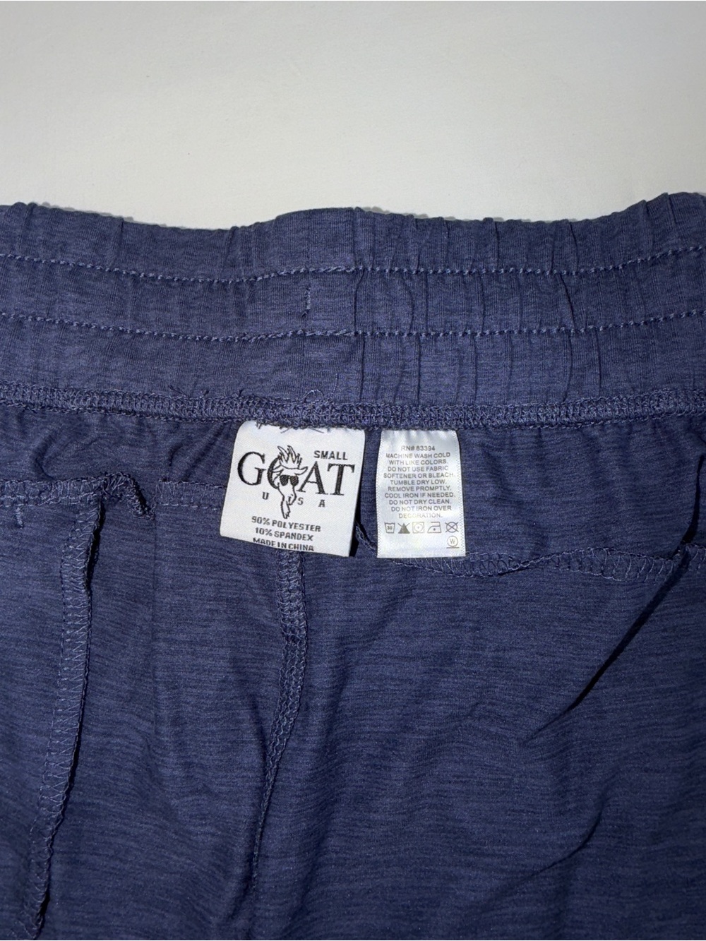 GOAT USA Crown Goat Lounge Shorts NWT Blue Drawstring Zip Pocket Small - Picture 3 of 7